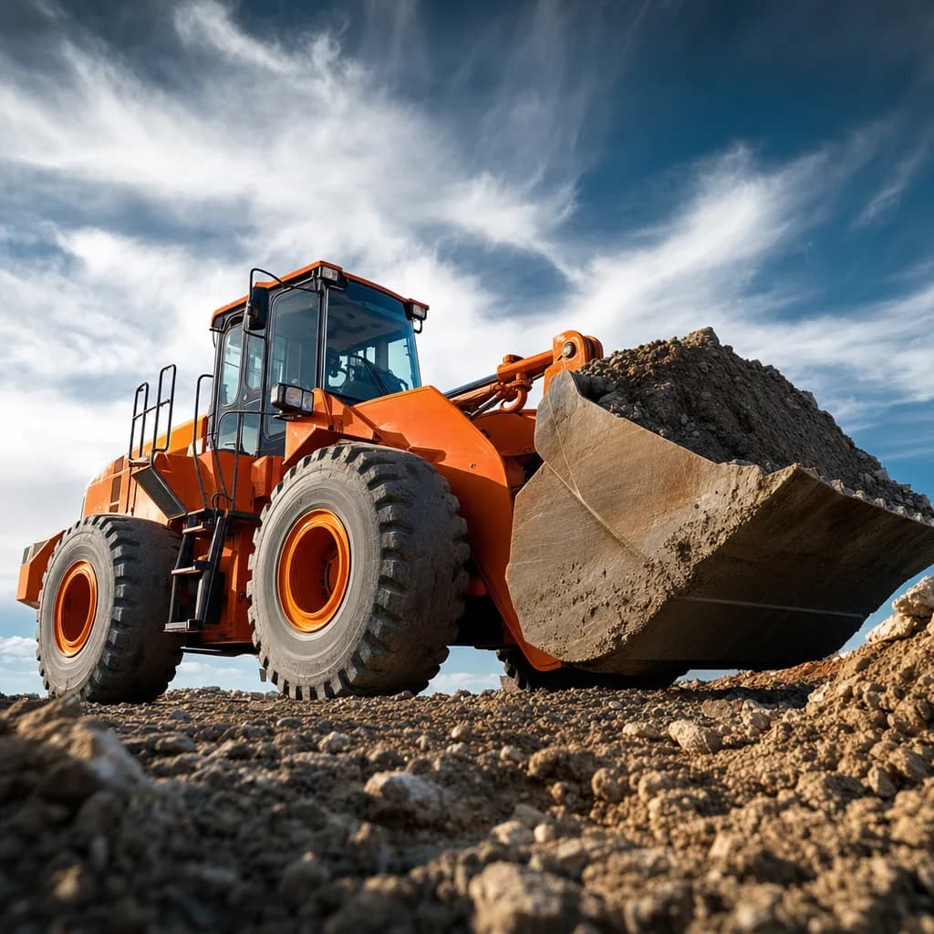 Wheel loader working on a job site